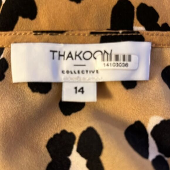Thakoon Collective women’s cami Size 14 animal print slip tank boho V-Neck - Picture 5 of 8
